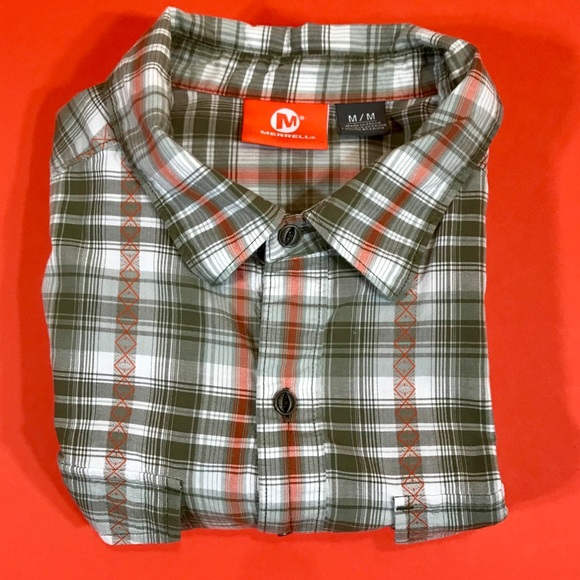 men’s Merrell s/s button up shirt, Sz-M - Picture 2 of 3